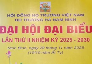 ĐẠI HỘI ĐẠI BIỂU HỌ TRƯƠNG HÀ NAM NINH LẦN THỨ II